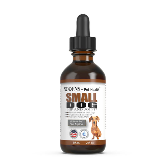 glucosamine for small dogs; pain relief for small dogs; dog arthritis pain; Nodens Small Dog Hip and Joint